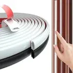 19.6 Ft Rubber Door Weather Stripping Selfadhesive Window Door Seal Strip for Small Gaps, D Shape Door Frame Insulation Strip, Soundproofing Door Jamb Weather Strip Replacement(White)