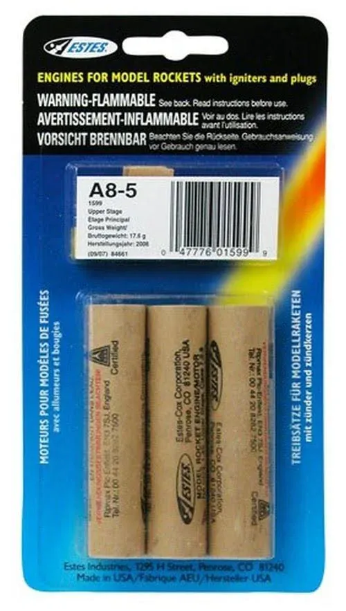 Estes A8-5 Rocket Engine 3pk