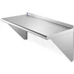 GRIDMANN 16 Gauge 12" x 24" NSF Stainless Steel Kitchen Wall Mount Shelf w/ Backsplash