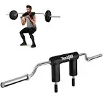 Yes4All Anti-Slip Squat Bar Attachment 1000LB, Squat Olympic Bar & Bar Pad with Comfortable Neck and Shoulder Pads, Extra Handle for Free Weights Strength Training, and Body Building