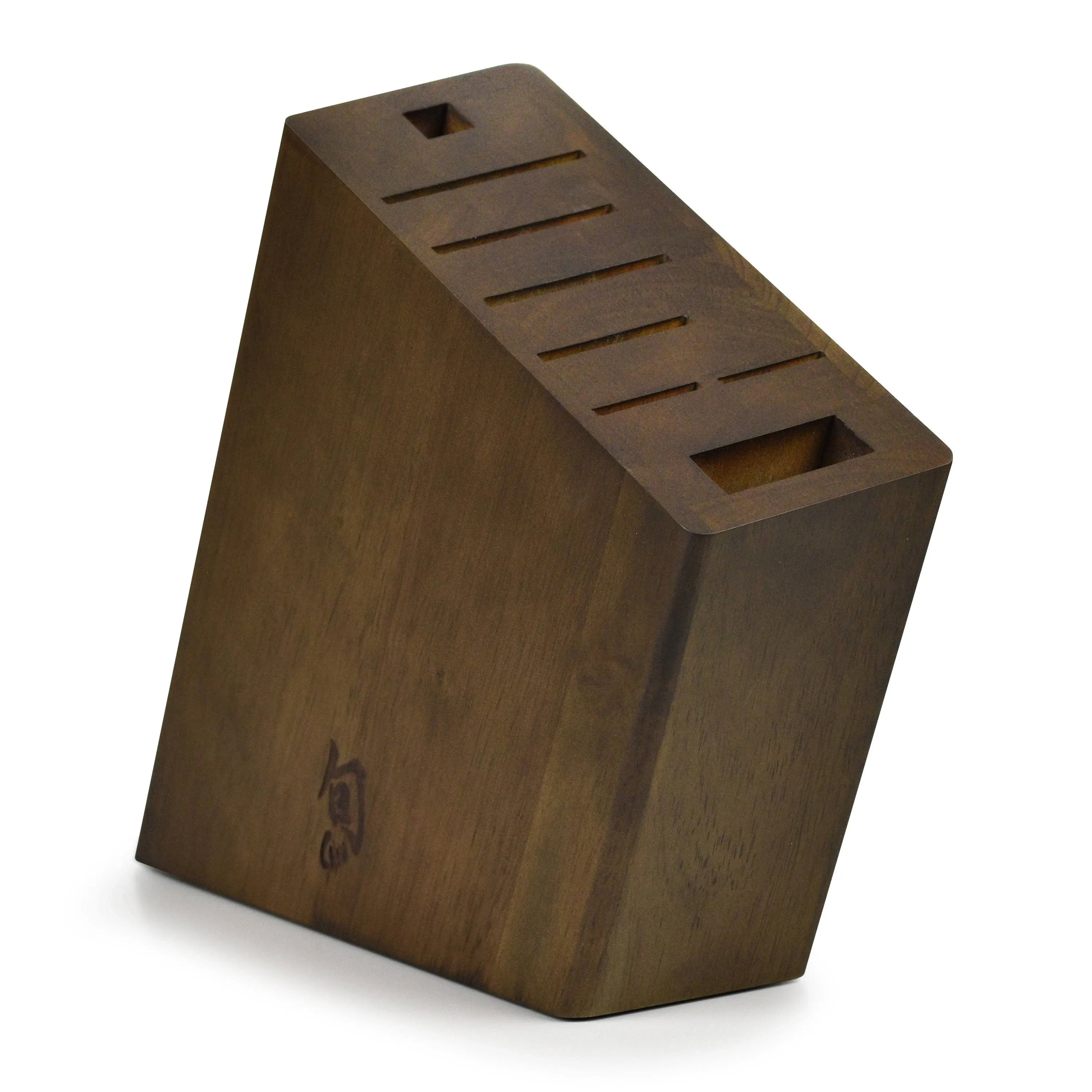 Shun Cutlery 8-Slot Angled Knife Block Hardwood Block with Attractive Dark St...