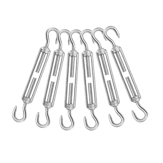 M8 Eye & Eye Turnbuckle, 304 Stainless Steel Turnbuckle Heavy Duty Wire Rope Tension 6 Pcs