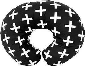 Premium Quality Nursing Pillow Cover by Mila Millie - Nordic Swiss White Cross unisex Design Slipcover - 100% Cotton Hypoallergenic