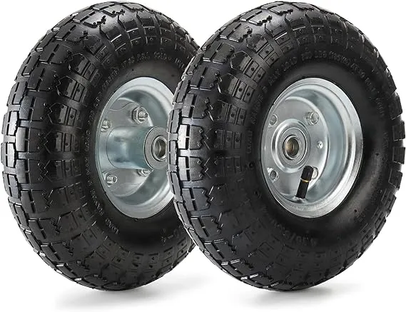 (2 Pack) 10″ Heavy-Duty Replacement Tire Wheel - 4.10/3.50-4″ for Hand Trucks