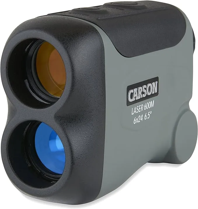 Carson LiteWave Pro 650 Yard 6X Power Laser Rangefinder with Golf Pinseeker and Slope Compensation (RF-700)