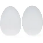 Snowy Delight: Set of 2 White Plastic Jumbo Size Easter Eggs 10 Inches