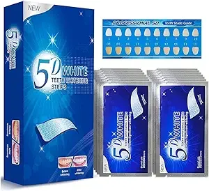 5D Teeth Whitening Strips 28 Strips Effective Teeth Whitener Teeth Whitening Strips for Teeth Sensitive, Reduced Sensitivity White Strips for Teeth Whitening