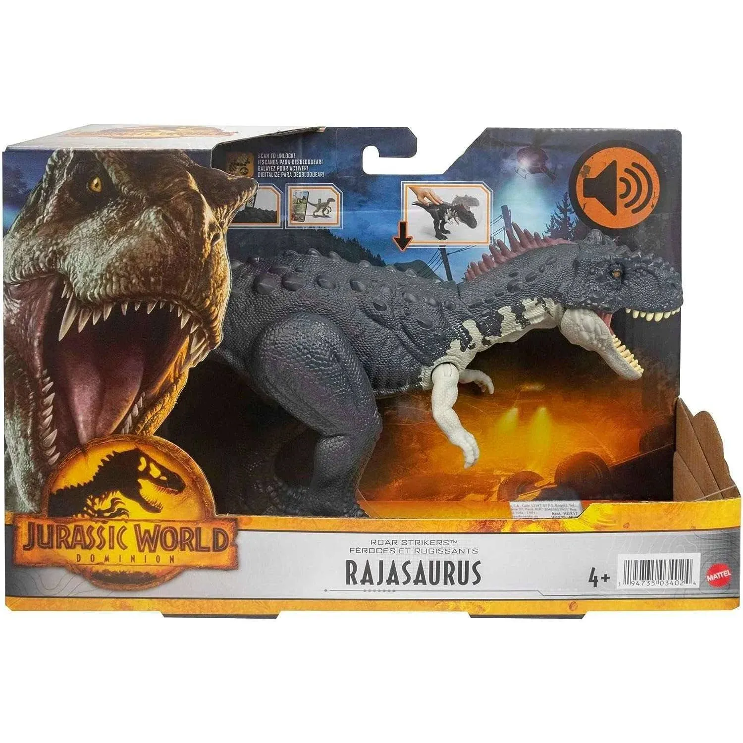 Jurassic World Dominion Roar Strikers Triceratops Figure with Sound