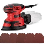 Detail Sander, 13,000 OPM Hand Electric Sander with 20PCS Sanderpapers, 220W Compact Power Sander Includes Dust Collector, for Woodworking Sanding, Polishing