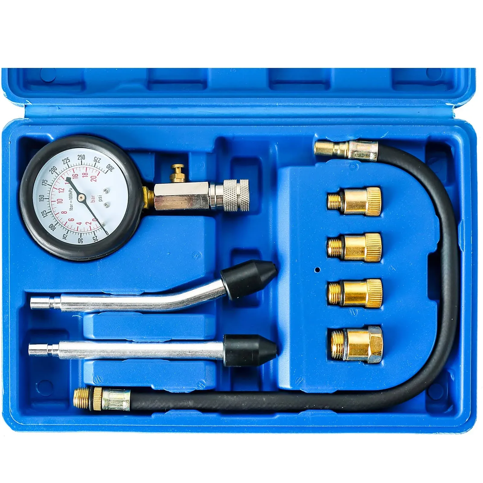 ATP Compression Tester Automotive Tool Petrol Gas Engine Compression Gauge Compression Tester Kit Professional Engine Cylinder Compression Tester Kit