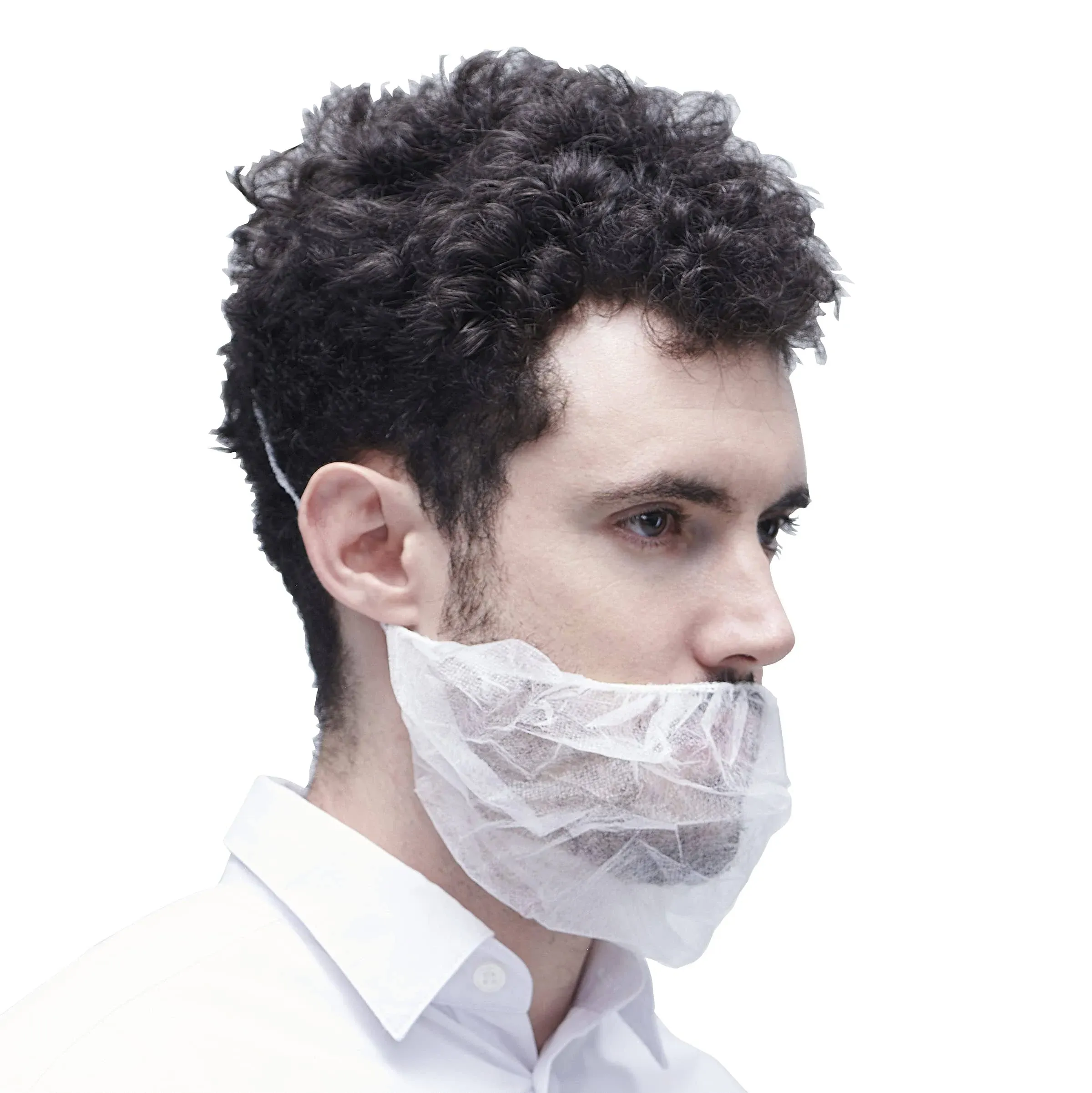 ProtectX Disposable Beard Covers Protector, Disposable Bouffant Beard Net 19x9 inch - White 100 Pack