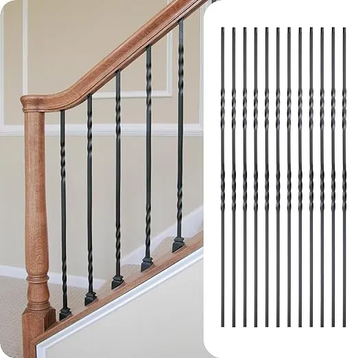 12Pack Wrought Iron Balusters 44 Inches Deck Balusters (44, Double Twist)