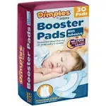 Dimples Booster Pads, Baby Diaper Doubler with Adhesive - Boosts Diaper Absorbency - No More leaks 30 Count (with Adhesive for Secure Fit) … (30 Count)