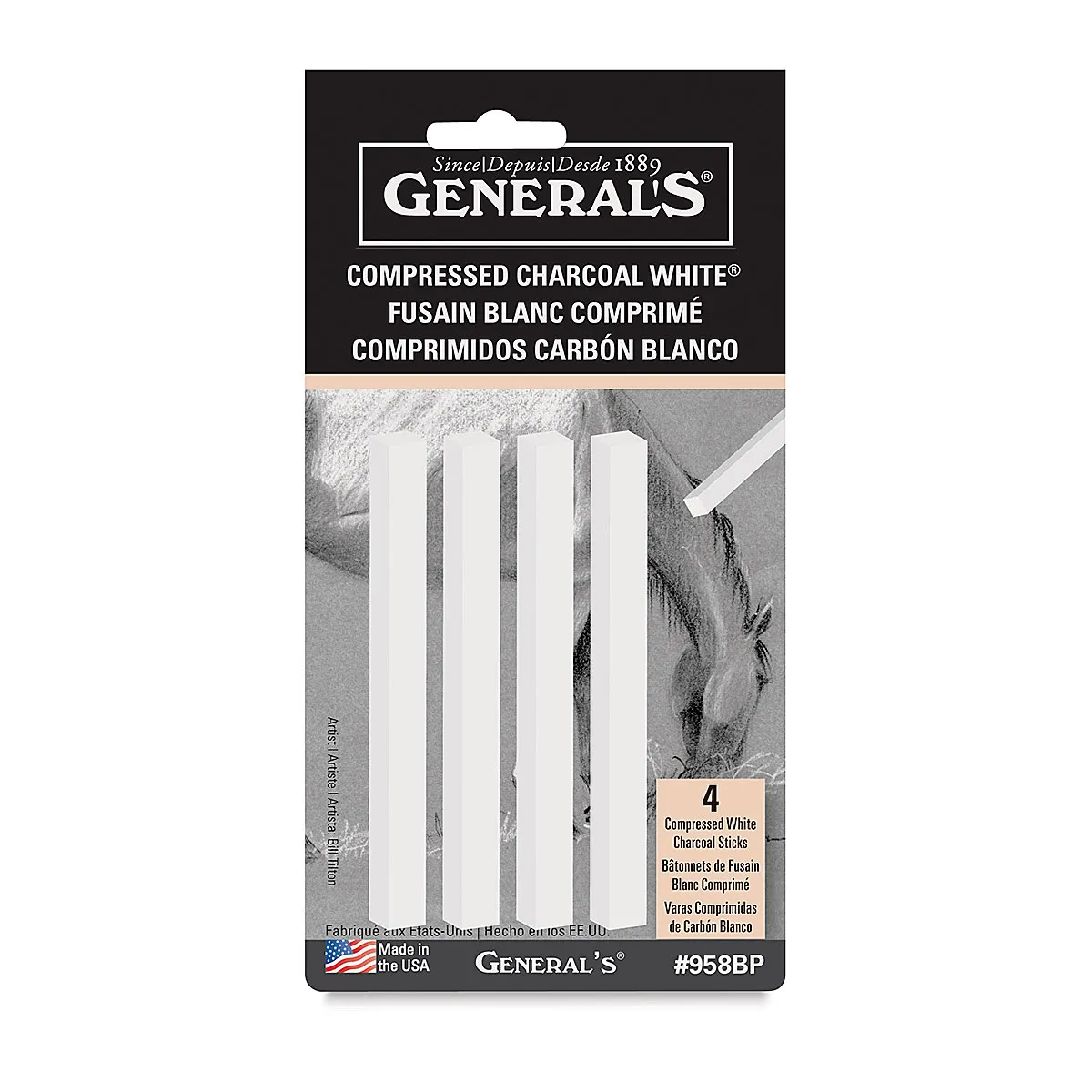 "General's White Charcoal - Pack of 4"