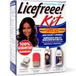 Tec Labs Licefreee Kit All-in-One Complete Lice Killing Treatment, Daily Maintenance Shampoo & Professional Nit Comb in One Box, 4 Piece Set