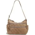 Vera Bradley Women's Performance Twill Triple Zip Shoulder Bag Meadowlark Tan