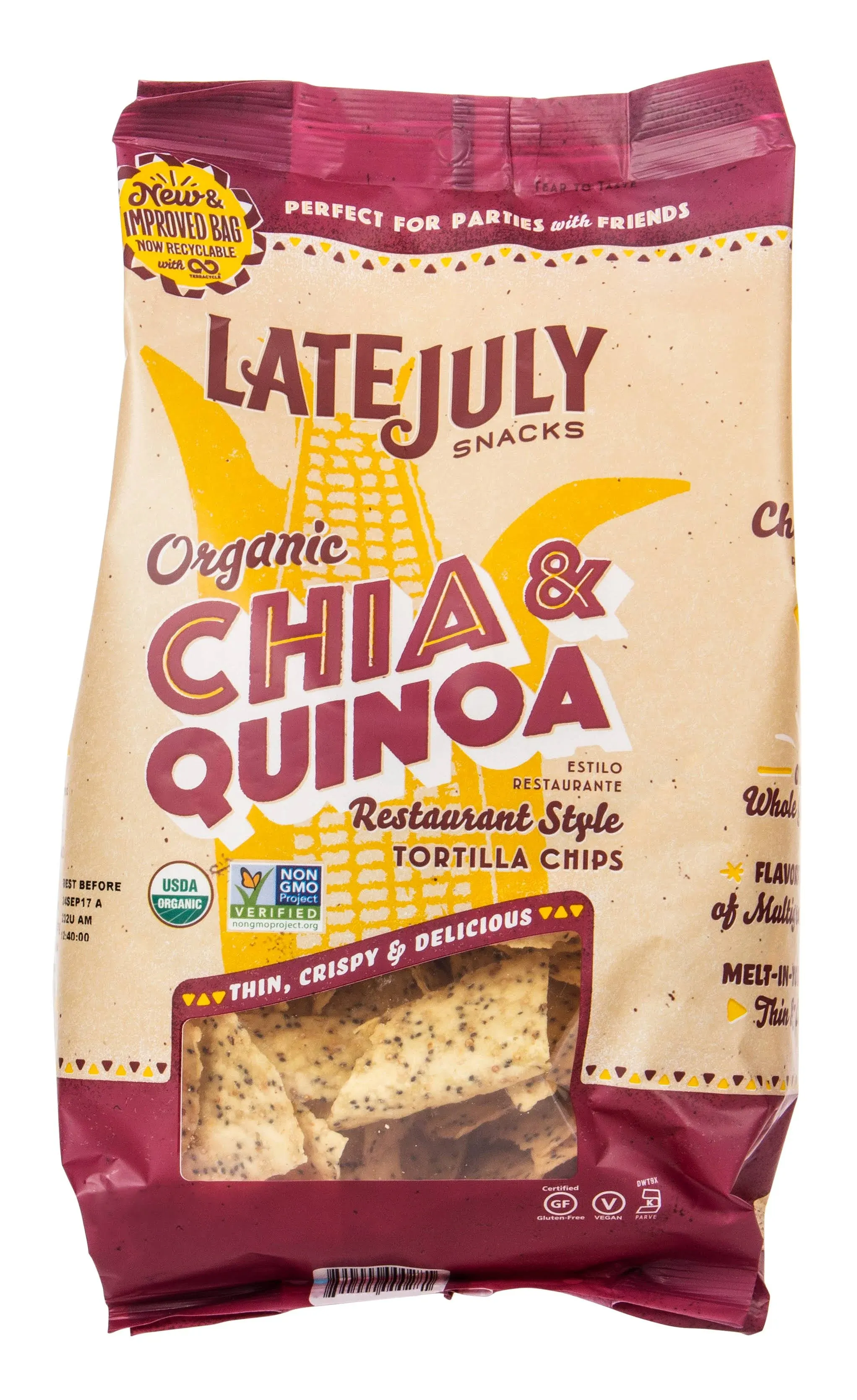 Late July Snacks Organic Tortilla Chips - Thin Multigrain - 11 Ounce