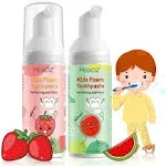 Foam Toothpaste Kids, Kids Mouthwash with Fruit Flavor - Toddler Toothpaste Age for Children, 360oCare Natural Anti-Cavity Formulas with Fluoride