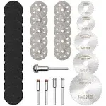 53pcs Cutting Wheel Set for Rotary Tool, GOXAWEE 1/8’’ Shank 545 Diamond Cutting Wheel, Mini HSS Cut Off Saw Blades, Resin Cutting