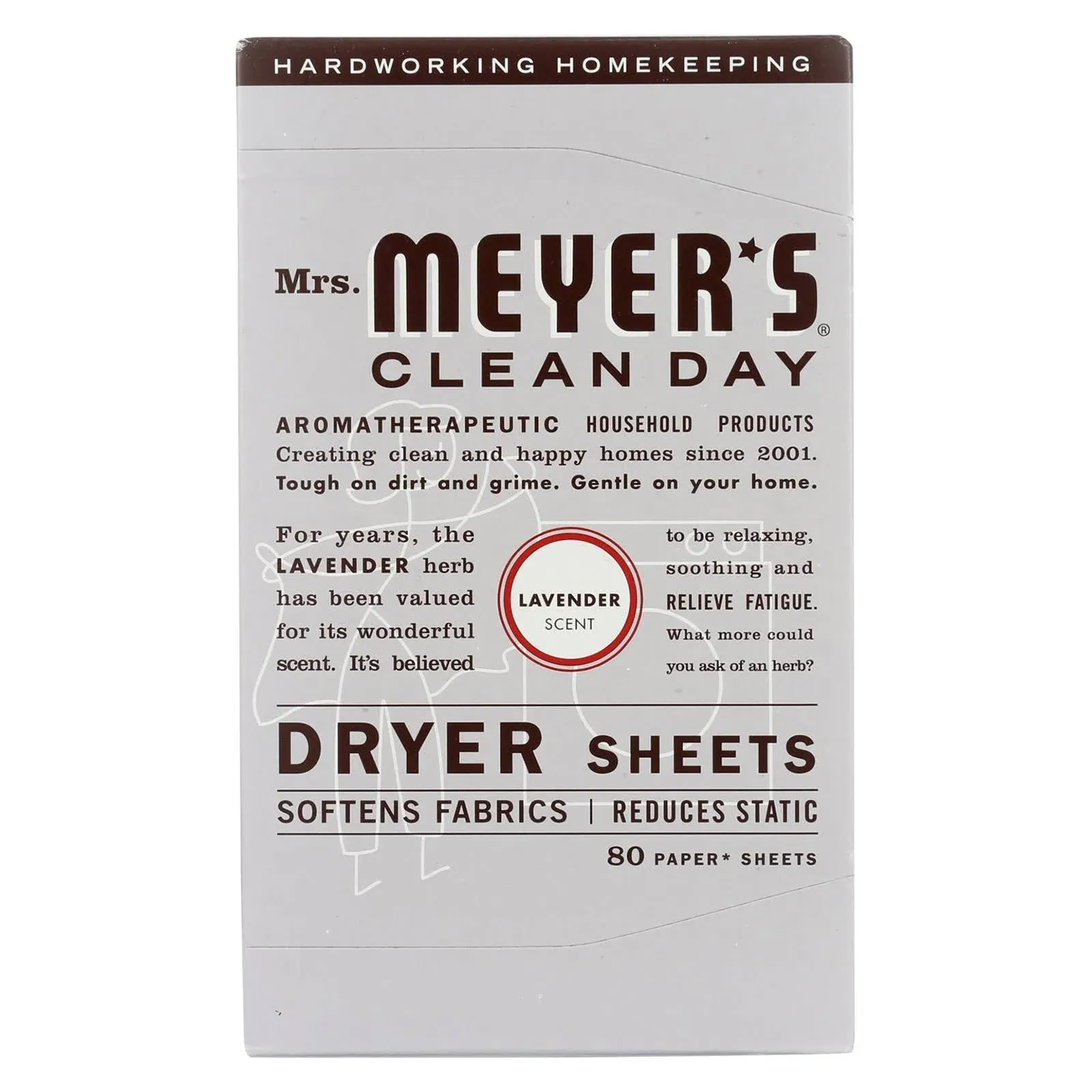 Mrs. Meyer's Clean Day Dryer Sheets, Lavender, 80 ct