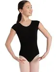  girls Short Sleeve Leotard - Girls Medium (8-10) Black