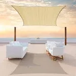 ColourTree 16' x 16' Sand Beige Sun Shade Sail Square Canopy Awning Fabric Cloth Screen - UV Block UV Resistant Heavy Duty Commercial Grade - Outdoor Patio Carport - (We Make Custom Size)