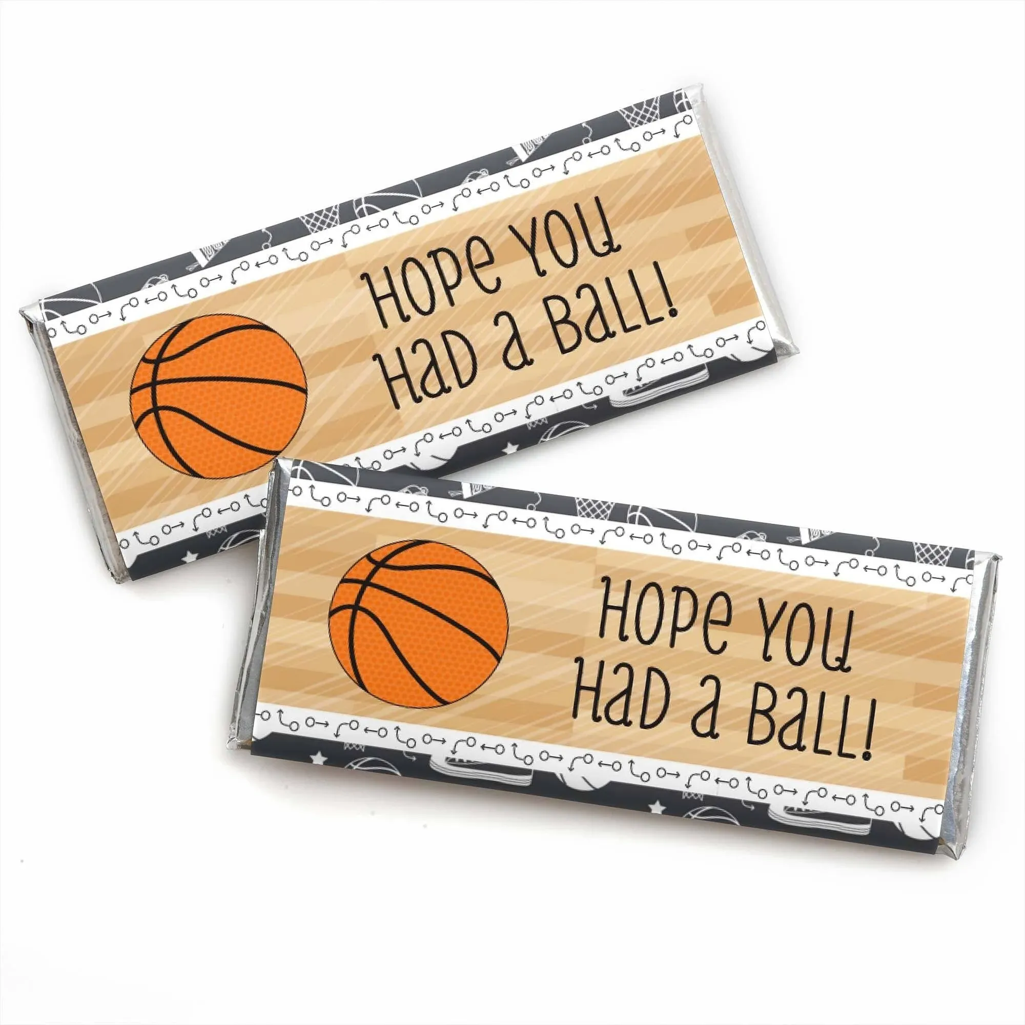 Nothin' But Net - Basketball - Candy Bar Wrapper Baby Shower or Birthday Party Favors - Set of 24