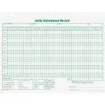 Tops Daily Attendance Card, 8-1/2" x 11" - 50 count