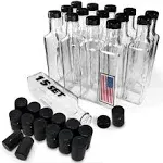 Quadra Bottles 8.5 Oz 15 Sets of Premium Commercial Grade Glass Square... 