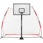 Rukket Basketball Air Defense Return Net Guard and Backstop, Choose 12x13 XL Return Net or 6x10 Adjustable Return Net, Hoop Rebound Back Netting Attachment for Yard, Home & Residential Use, Barrier System for Safety and Retention