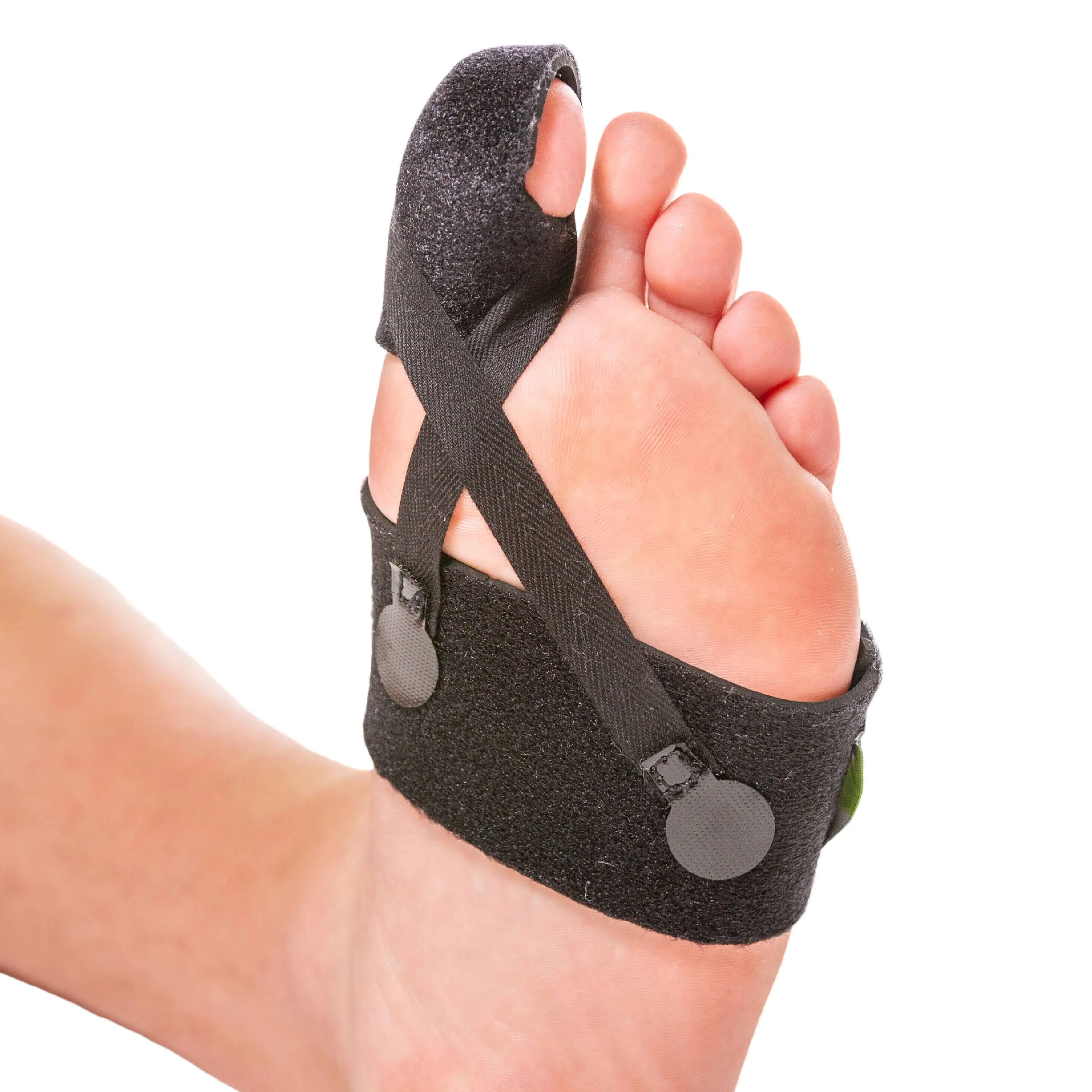 BraceAbility Turf Toe Brace - Soft Big Toe Taping Splint Straightener Wrap with Support Straps for Sprains and Hallux Rigidus Relief (Left Foot)