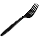 Dixie Heavyweight Forks, Black, Carton Of 1,000 Forks