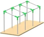 Goodszone Canopy Fittings Kit 1 3/8" Slant Roof Carport Gazebo Slope Lean to Shed Greenhouse Frame Connectors, Full Set for 6, 8, 10 Legs, Choose