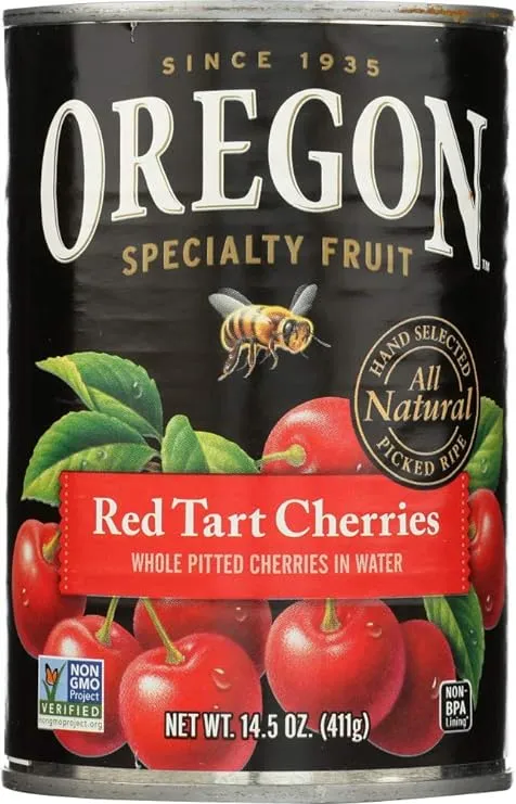 Oregon Fruit Cerezas Rojas Ácidas en Agua, Lata de 14.5 oz