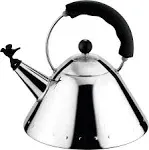 Alessi Michael Graves 9093 Stainless Steel Whistling Kettle, 2 Quarts, Black