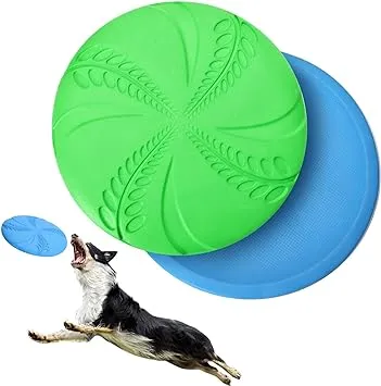 Nobleza 2 Pack Dog Flying Disc, Flexible Floatable Dog Disc Toy for Long-Distance Flies and Floats, Lightweight Soft Flying Discs Toy for Small