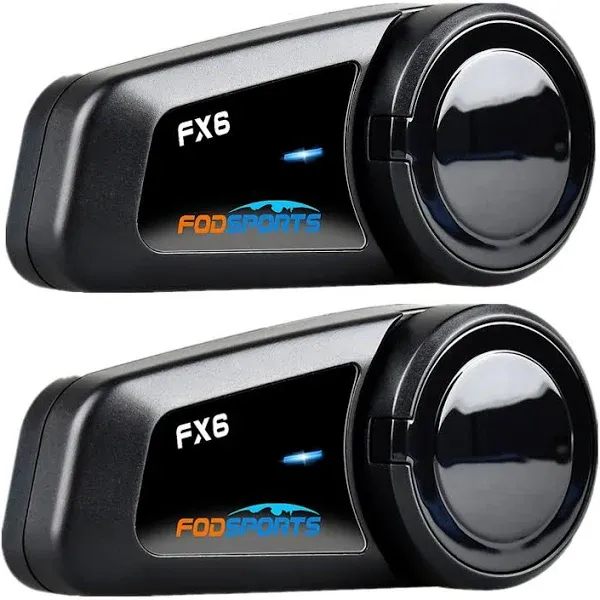 FODSPORTS Motorcycle Bluetooth Headset FX6 1000m 6 Riders Group Motorbike Int...