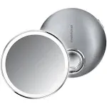 simplehuman Sensor Mirror Compact 10X, Brushed Stainless Steel