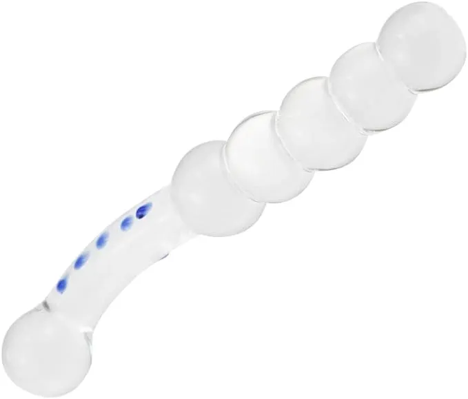 Glass G-spot Dildo Double-Ended Butt Plug Anal Beads Prostate Massager Vaginal Stimulator Crystal Pleasure Wand for Female Male Personal Masturbation Sex Factory