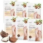 New Epielle Hydrating Foot Masks (Socks 6pk) for Cracked Feet, Dry Heels, Toes and Callus - Shea Butter + Jojoba Oil + Vitamin E Moisturize Feet & So