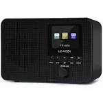 LEMEGA IR1 Portable WiFi Internet Radio,FM Digital Radio,Bluetooth Speaker,Dual Alarms Clock,Sleep Snooze Timer,40 Presets, Headphone-Output,Colour Display,Batteries or Mains Powered – Black Finish