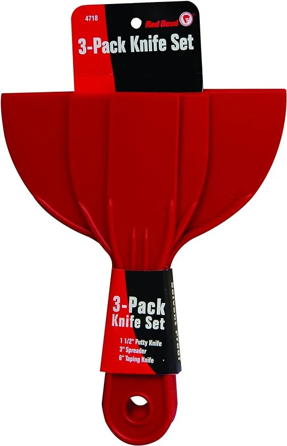 Red Devil 4718 3-Piece Plastic Knife Set, 1-Pack