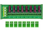 DIN Rail Mount DC 5-32V 8 Channel Pluggable Top Wiring Terminal Block Power Distribution Fuse Module, HCDC HD064VT