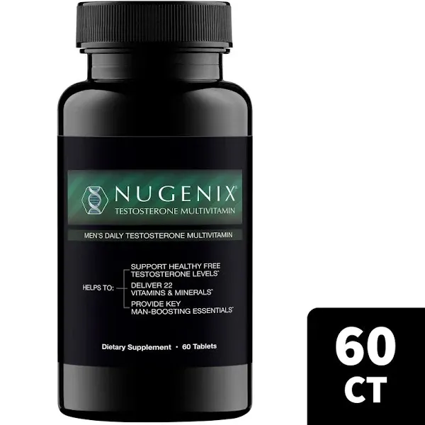 Nugenix Men's Daily Testosterone Multivitamin - 19 Vitamins and Minerals, Supports Free Testosterone