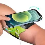 VUP Running Armband 360°Rotatable for iPhone 13/Pro Max/Pro/Mini/12/11/SE/Xs/XR/X/8/7/Plus, Fits All 4-6.7 Inch Smartphones, with Key Holder Phone Armband for Running Hiking Biking (Green)