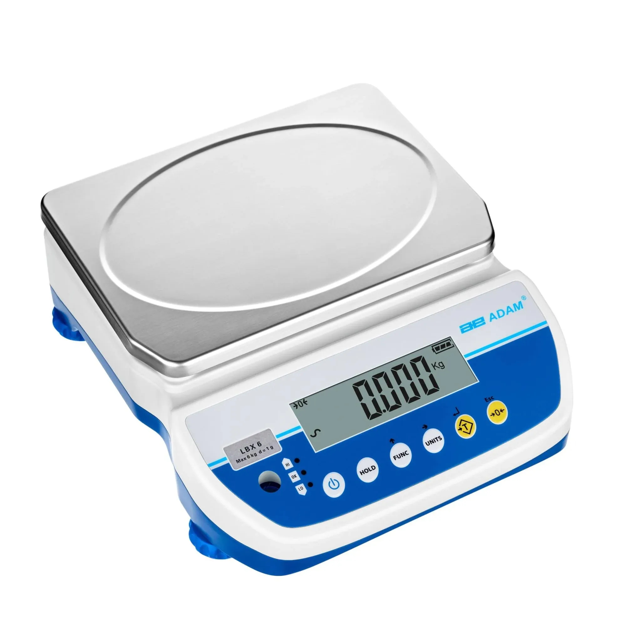 Adam Equipment LBX 6- Latitude Compact Bench Scales- Cap: 12lb/6kg, Readability: 0.002lb/1g Industrial Scale, Digital Scale, for Warehouse, Shipping & Receiving, Manufacturing, Built-in Battery