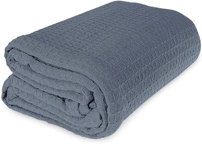 Jmr Cozy Waffle Weave Blanket | Cotton Medium Weight Hotel Throw Blankets Great ...