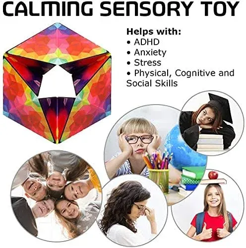 Shashibo Karmagami pixels and Boho 2 Pack Sensory Toy for Kids Kaleidocycle Fidget Toy for Adults to Stay Calm Focused