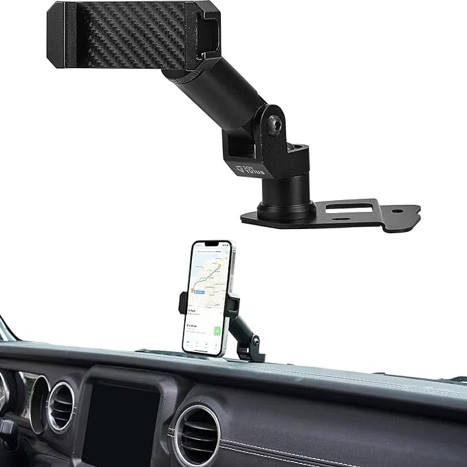 JOYTUTUS Heavy Duty Phone Mount for JL, Dash Mount Cell Phone Holder Compatible with Gladiator JT & 2018-2023 Wrangler JL (NOT 4xe), Compatible with iPhone Android Smartphone, Driver Side