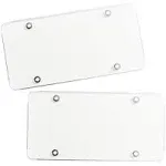 Zone Tech Clear Unbreakable License Plate Shields - 2-Pack Novelty/License Plate Clear Durable Flat Thick Shields